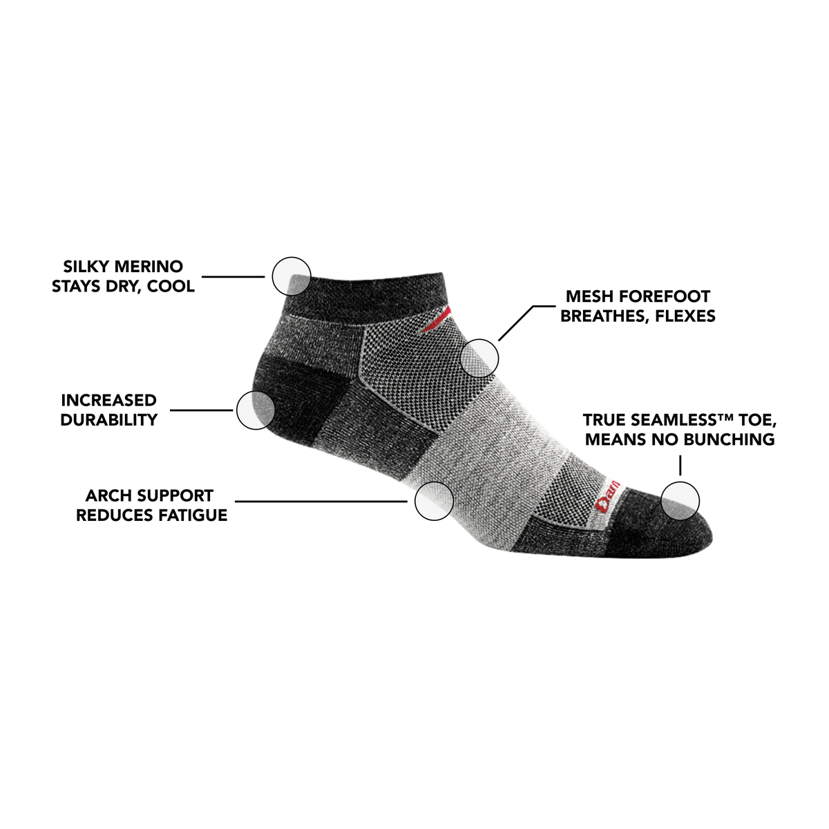 Men's 1437 No Show Lightweight Running Socks